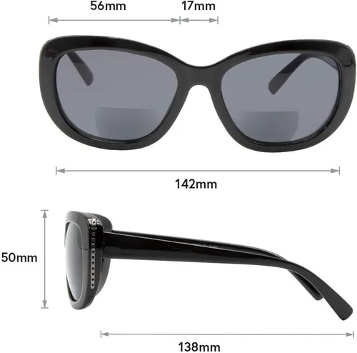 Vista 5 de VITENZI Gafas de sol con lectores para mujer, gafas de sol de lectura tintadas, Venecia