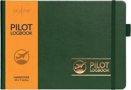 Vista 9 de Skyline Pilot Logbook, Professional Aviation Flight Log Book, Aviator Brown marrón (Aviator Brown)