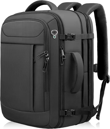Vista 11 de Mochila de viaje, 40L 50L Mochila de transporte grande expandible aprobada Negro