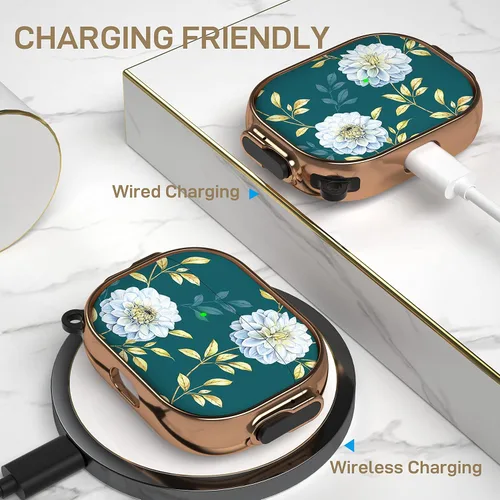 Vista 6 de Maxjoy Funda para AirPods Pro de 2ª/1ª generación con cerradura, bonita funda protectora para AirPods Pro 2, funda protectora dura para AirPod Pro