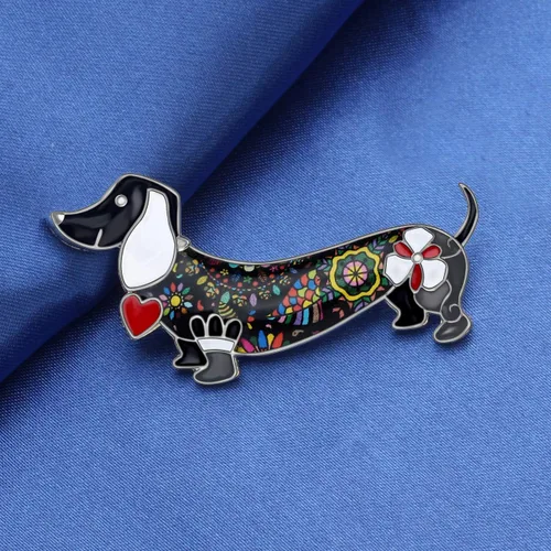 Vista 2 de DUOWEI - Broche para perro salchicha esmaltado, diseño de perro salchicha