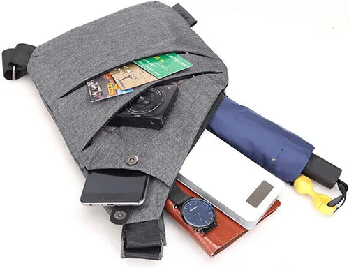 Vista 7 de Wander Plus - Bolsa de viaje antirrobo, bolsa antirrobo delgada bolsa cruzada, Gris