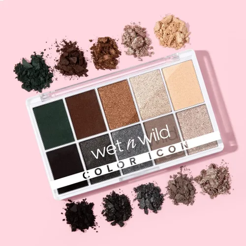 Vista 6 de wet n wild Paleta de maquillaje de sombra de ojos Color Icon de 10 tonos, Blue Lights Off, larga duración, brillante, metálico, brillante, mate