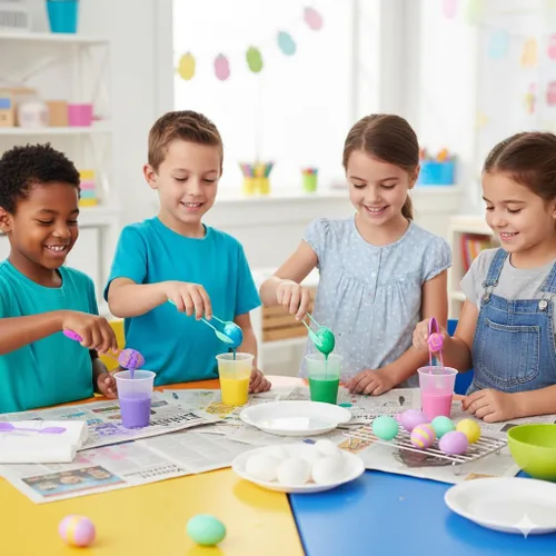 Vista 3 de Fun Express Pinzas para teñir huevos de Pascua, 12 piezas, ideales para niños, manualidades sin desorden para Pascua, guardería, escuela