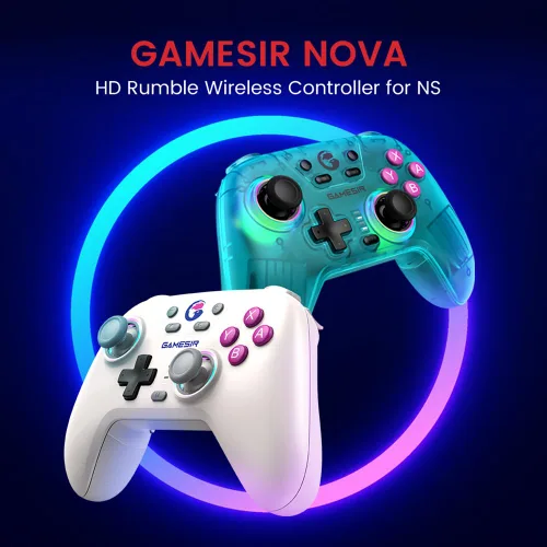 Vista 2 de GameSir Nova Wireless Switch Pro Controller - Switch/Lite/OLED, Hall Effect Joysticks, RGB LED, Turbo, Programmable, Motion Control, Wake Up