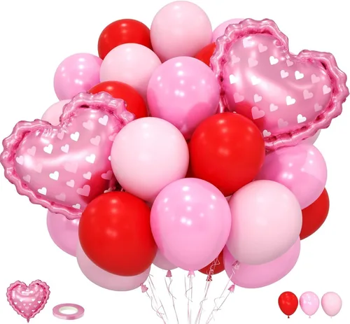 Vista 18 de Globos de Casino, Globos Metálicos Negros Rojos Dorados de 12 Pulgadas con Confeti y Dados de Lámina para Decoración de Fiesta Temática de Juego