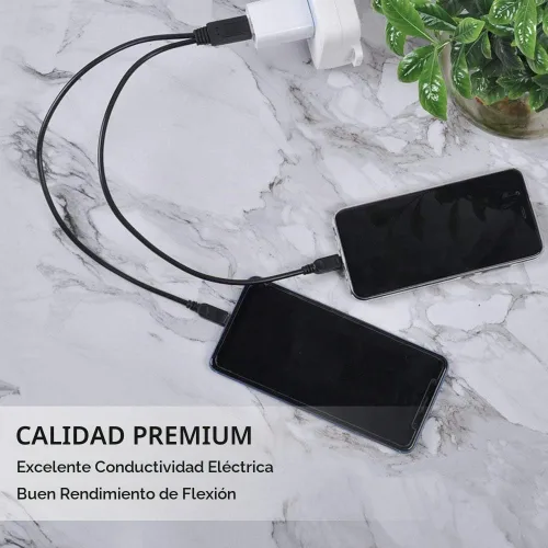 Vista 5 de UCEC Cable de carga doble micro USB Splitter que alimenta hasta dos dispositivos micro USB a la vez desde un solo puerto USB (paquete de 1)