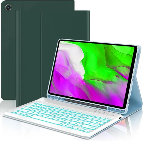 Vista 12 de Funda con teclado para Samsung Galaxy Tab A11 Plus / A9 Plus de 11 pulgadas, con retroiluminación Bluetooth A9+ con soporte para bolígrafo S