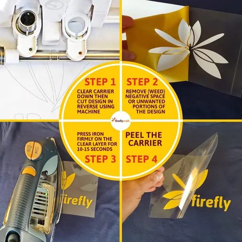 Vista 30 de Firefly Craft - Lámina de vinilo 3D de transferencia de calor, vinilo HTV grueso de 3 dimensiones, para planchar para usar con Cricut y Silhouette
