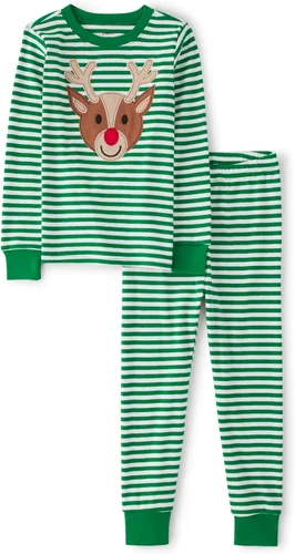Vista 38 de Gymboree Conjunto de pijama unisex de algodón de Navidad de 2 piezas, niño grande, niño pequeño, gimnasio para bebé