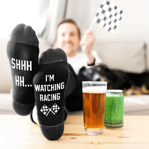 Vista 7 de VICRAZY F1 Racing Car, calcetines deportivos para hombres y mujeres, regalos de Fórmula 1, calcetines de carreras, rellenos de calcetines