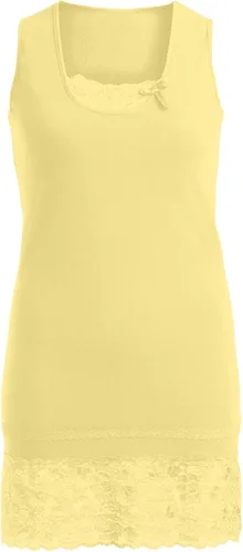 Vista 5 de ellos Camiseta sin mangas tipo túnica con dobladillo de encaje para mujer
