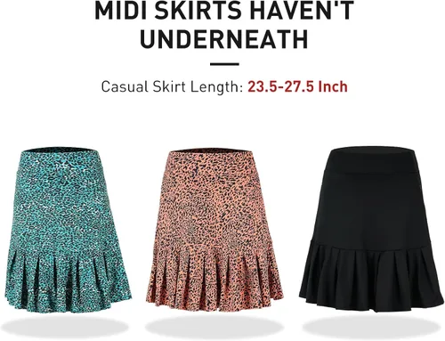 Vista 2 de Falda pantalón corta para mujer, falda hasta la rodilla, falda atlética, falda deportiva, falda para correr.