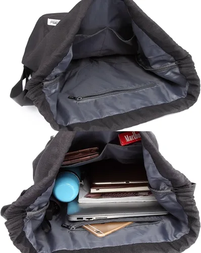 Vista 8 de KAUKKO Mochila deportiva con cordón para gimnasio, yoga, mochila de hombro para hombres y mujeres, L, Mochilas Daypack