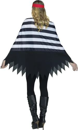 Vista 2 de Fun World Disfraz de pirata para mujer, Poncho Adlt, multicolor, estándar