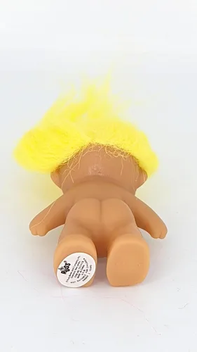 Vista 3 de Muñeca Troll Pelo Amarillo Reto Vintage Viejo 2 Pulgadas Bingo Buena Suerte