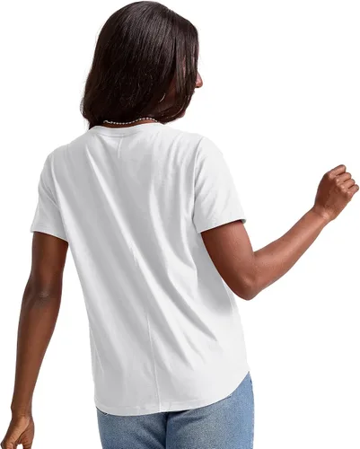 Vista 2 de Hanes Camiseta de gran tamaño para mujer, camiseta de algodón con cuello redondo para mujer, talla grande