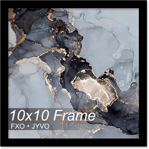 Vista 84 de Fxojyvo Marco de 4 x 4 pulgadas, marco negro para póster cuadrado de 4 x 4, peso ligero y altamente transparente, marco de 4 x 4 para pared, 1
