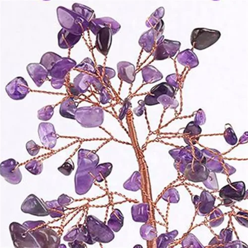 Vista 4 de Árbol de cristal con gemas para el dinero, árbol de cristal natural, amatista, cuarzo rosa, árbol de la suerte, decoración del hogar, ágata