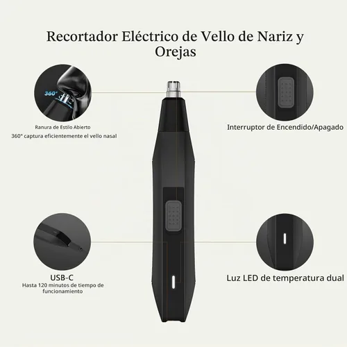 Vista 2 de Soonsell Recortadora de pelo para nariz y orejas sin dolor para hombres
