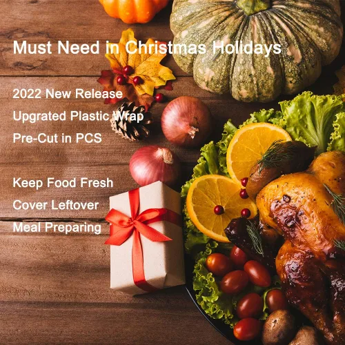 Vista 2 de 200 piezas mejoradas de plástico precortadas alternativas a papel de aluminio, se utiliza como fundas de almacenamiento de alimentos, bolsas