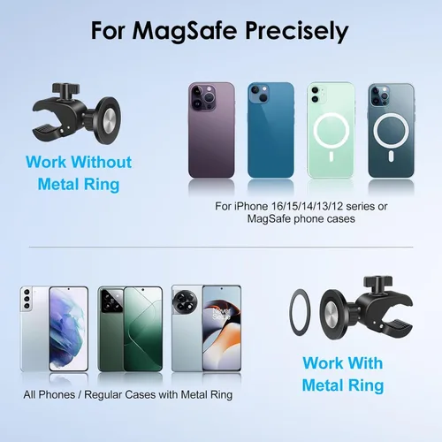 Vista 5 de EEEKit Soporte de teléfono para bicicleta de ejercicio, soporte magnético para teléfono para iPhone Magsafe y todos los teléfonos inteligentes