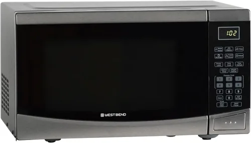 Vista 8 de Horno microondas West Bend WBMW92B de 900 vatios, compacto con 6 configuraciones pre-cocción, descongelamiento rápido, panel de control electrónico