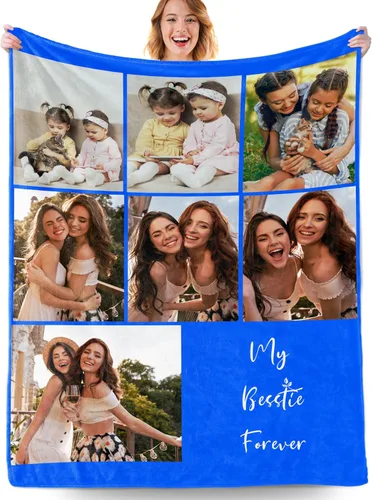 Vista 15 de Manta personalizada con fotos, manta personalizada con fotos con texto en inglés "I Love You", regalo de cumpleaños para novia, novio, esposa