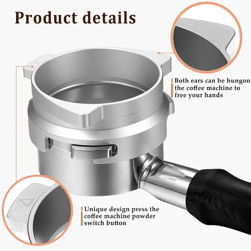 Vista 2 de YFWOOD Juego de embudo dosificador y pantalla de disco de 2.126 in, embudo de aluminio ligero para portafiltros Breville Barista, accesorios de café