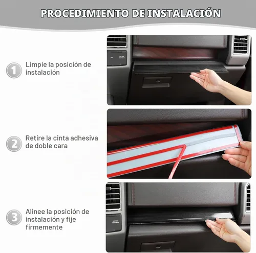 Vista 6 de Jimen Compatible con Ford F150 2015-2020, 4 Piezas Cubierta del Panel de la Consola Central Accesorios de Moldura Interior (Grano de Madera Negra)