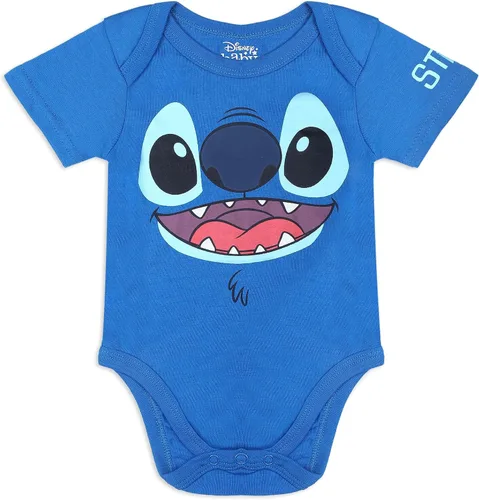 Vista 2 de Disney Lilo & Stitch - Body de manga corta para niños recién nacidos y bebés, color azul marino