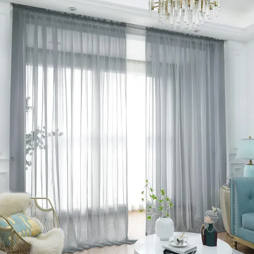 Vista 22 de L&TEC Cortinas traslúcidas para la ventana de color beige, 2 paneles de 48x45 pulgadas, con bolsillo básico para la barra de la cortina