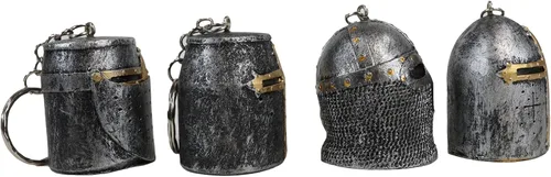 Vista 7 de Ebros Gift Paquete de 4 llaveros escultóricos de caballeros medievales de la cruz de los templarios cruzados cruzados, paquete de 4 figuras