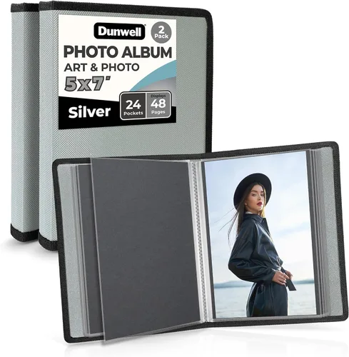 Vista 9 de Álbum de fotos Dunwell 4x6 (2 paquetes, negro), papel de montaje, pequeño portafolio de arte de 4 x 6, carpeta de presentación con 24 fundas