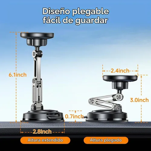 Vista 8 de SYNCWIRE Soporte de automóvil MagSafe, [3 ejes ajustables] Soporte magnético para teléfono al vacío, ventosa reemplazable (tablero/parabrisas)