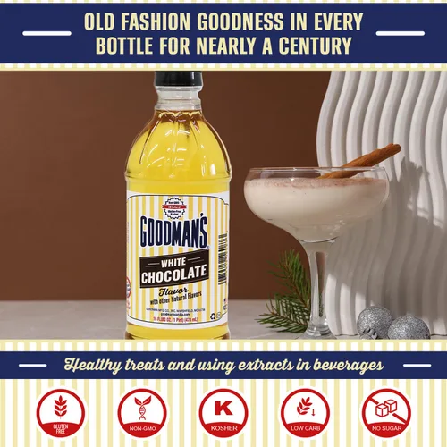 Vista 5 de Goodman's Sabor a chocolate blanco, sin gluten, sin OMG, kosher, para recetas cetogénicas y a base de plantas, ideal para pasteles, galletas