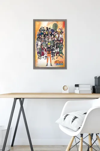 Vista 6 de Trends International Naruto Shippuden - Póster de pared grupal, 14.725 x 22.375 pulgadas, versión con marco de madera tipo granero