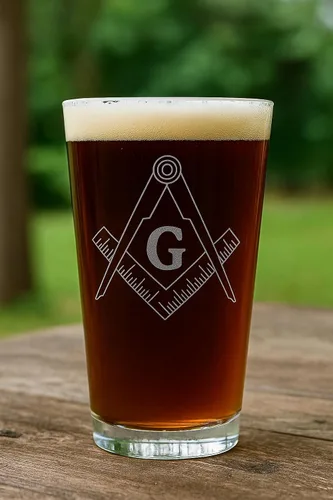 Vista 6 de Hat Shark Mason Masons - Símbolos de logotipo Masonic Live Better - Vasos de pinta grabados con láser para cerveza, jarra de 16 onzas