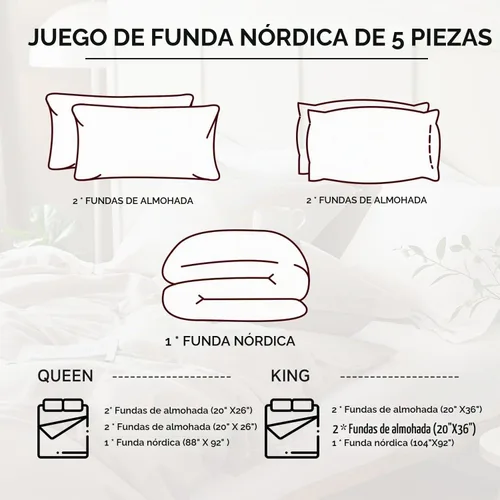 Vista 3 de Simple&Opulence Juego de funda de edredón de lino francés de 88 x 92 pulgadas, 5 piezas (1 funda de edredón, 4 fundas de almohada), mezcla de lino