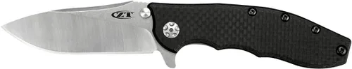 Vista 3 de Zero Tolerance 0562CF: Cuchillo plegable Hinderer Slicer; Hoja de acero satinado y lavado a la piedra CPM-20CV de 3.5 pulgadas, mango frontal