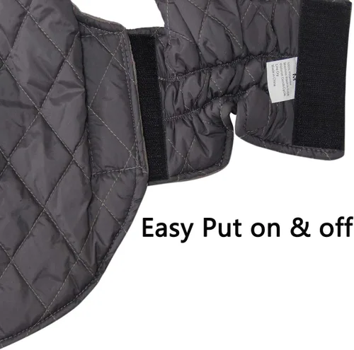 Vista 4 de Vecomfy - Abrigo reversible para perros pequeños, impermeable, cálido, de algodón, para invierno, color rojo Reversible dog jacket with dual leash