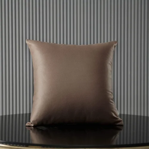Vista 4 de Jeanerlor Juego de 2 fundas de almohada decorativas de piel sintética con textura de 24 x 24 pulgadas para sofá, duradera, elegante, cómoda