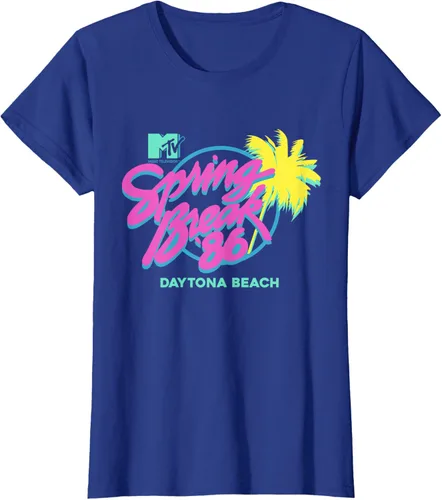 Vista 7 de MTV Camiseta de cuello redondo de ajuste clásico - Spring Break Daytona Beach, negro, adulto, manga corta, algodón y poliéster