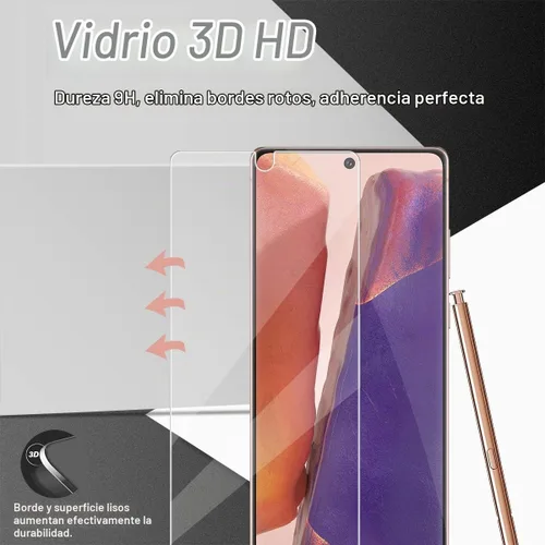 Vista 4 de Protector de pantalla de vidrio templado para Galaxy Note 20 + protector de lente de cámara [2 + 2 unidades] [huellas dactilares compatibles]