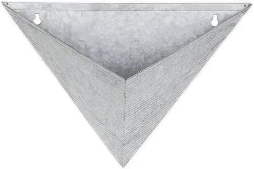 Vista 2 de Vandue Modern Home - Maceta triangular de acero galvanizado de acero galvanizado y zinc para suculentas/hierbas, recipiente para macetas