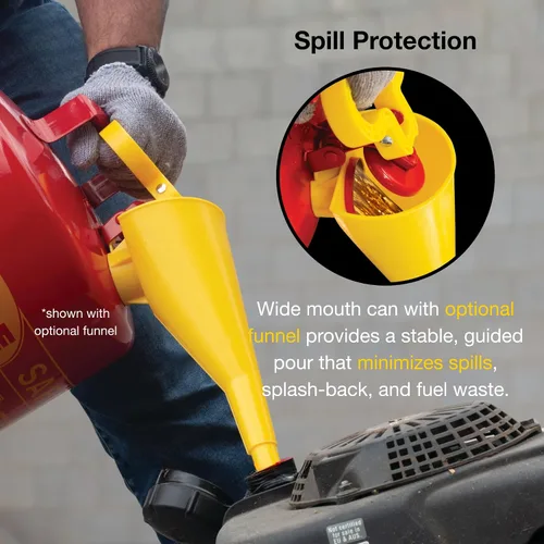 Vista 4 de Tipo Eagle I Lata de seguridad de acero galvanizado con embudo, Rojo