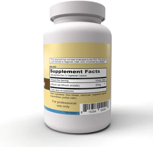 Vista 3 de Priority One Vitaminas Orotato de Litio 30mg 100 Cápsulas Vegetarianas