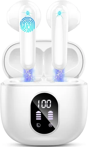 Vista 11 de Auriculares inalámbricos, auriculares Bluetooth V5.4 estéreo con graves con micrófonos ENC con cancelación de ruido, auriculares Bluetooth 56H
