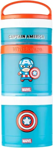 Vista 7 de Whiskware - Marvel - Paquete de aperitivos apilables, 2 1/3 tazas, personaje del Capitán América