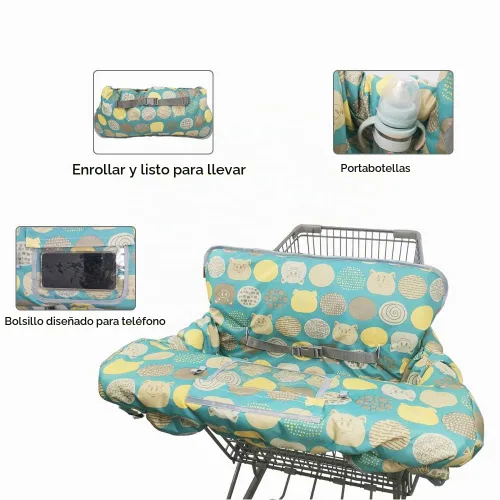 Vista 3 de Fundas para carrito de compras para bebé, niña, funda para silla alta para niño, cubierta para carrito de comestibles (Polka Cute)